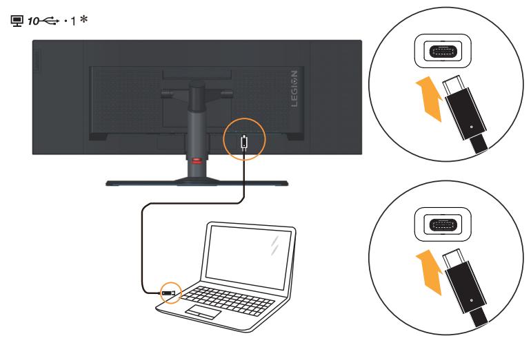 LENOVO Y44W-10 - Pour un ordinateur avec une connexion USB type-c - 1