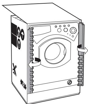 ARISTON LBE 8 X BLANC - Application du panneau d'habillage en bois sur la porte et montage du machine à laver à l'intérieur des éléments: - 3