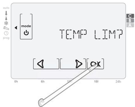 SOMFY 4241240wt - A- Réglage de la limite maximum de la température Confort - 1
