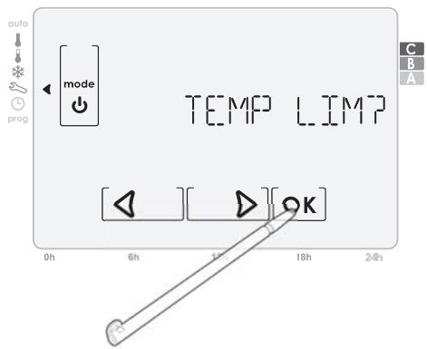 SOMFY 4241240wt - B- Réglage de la limite minimum de la température Confort - 1