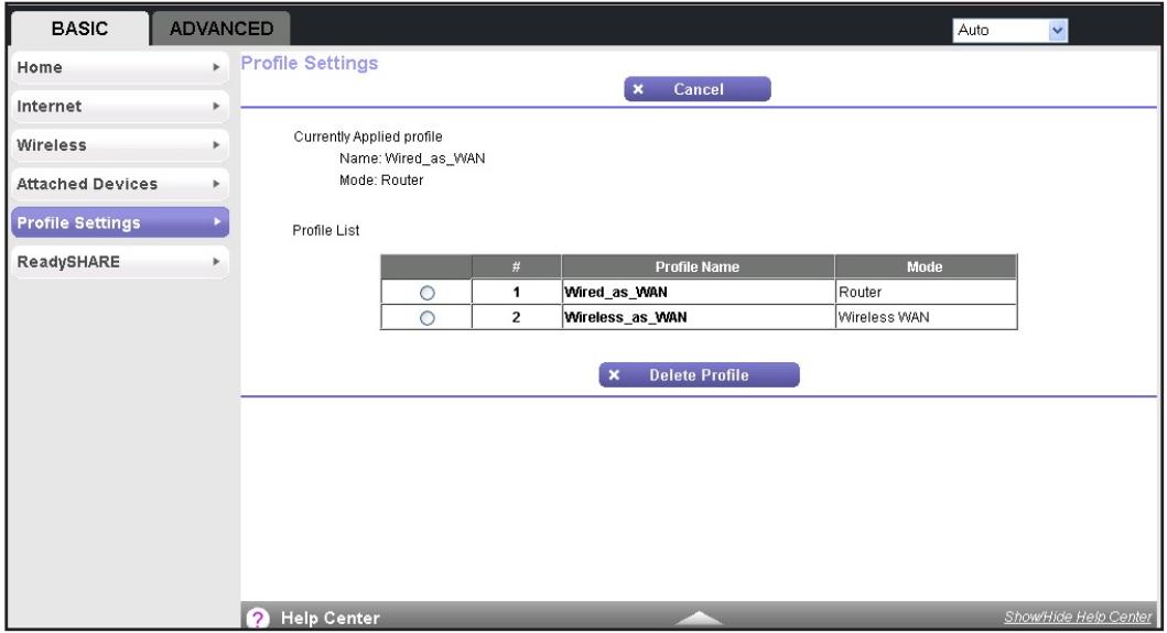 NETGEAR PR2000-100EUS - Select BASIC > Profile Settings. - 1