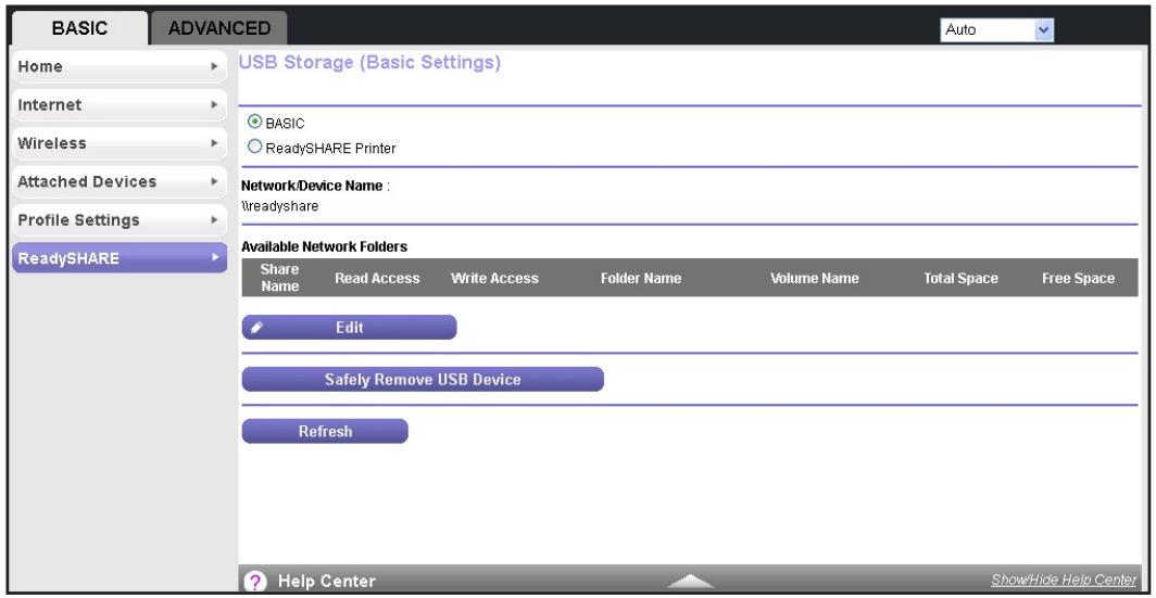 NETGEAR PR2000-100EUS - Select BASIC > ReadySHARE. - 1