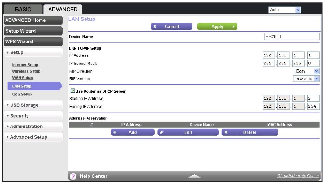 NETGEAR PR2000-100EUS - To change the LAN settings: - 1