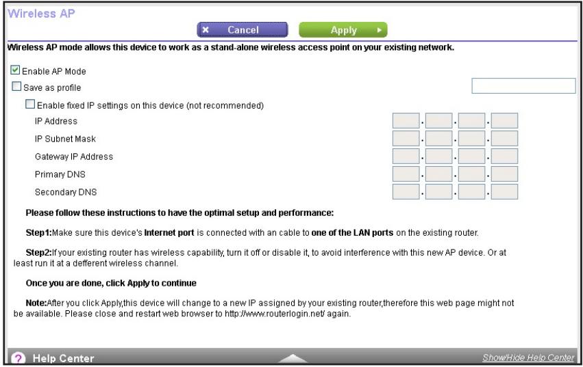 NETGEAR PR2000-100EUS - Select the Enable AP Mode check box. - 1