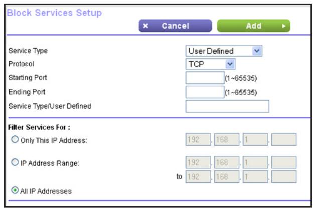 NETGEAR PR2000-100EUS - Select ADVANCED > Security > Block Services. - 2