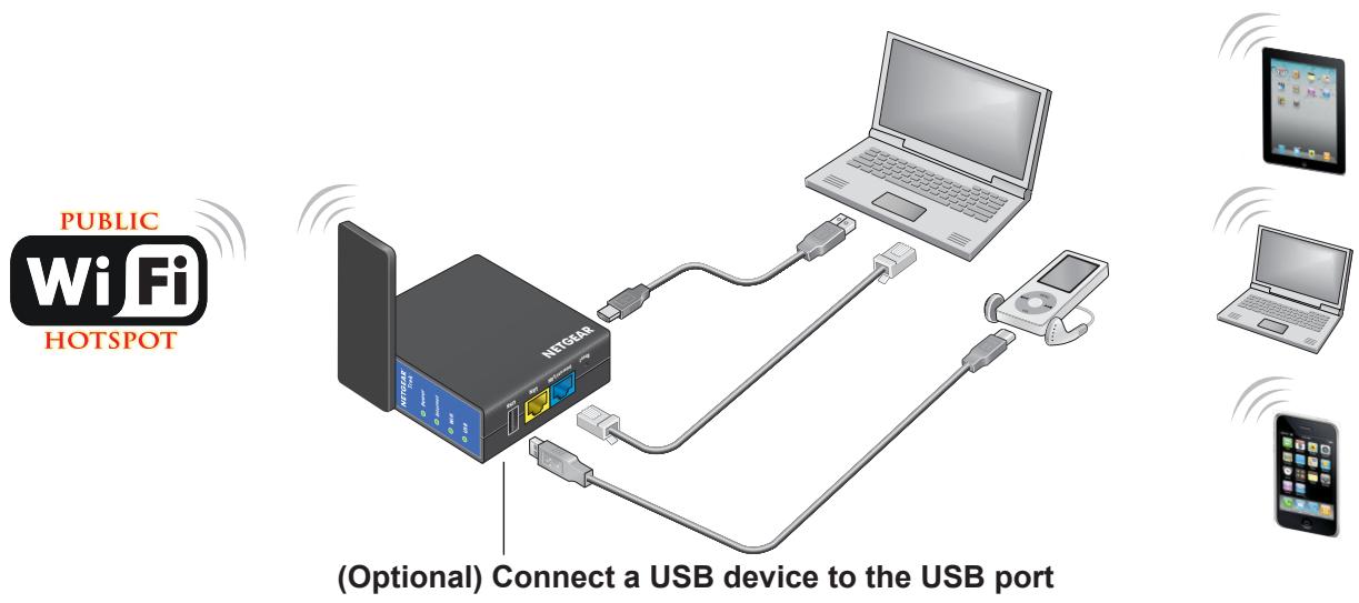 NETGEAR PR2000-100EUS - WiFi Connection at a Public Hotspot Setup - 1