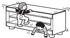 SONY RHT-G900 - Veillez à ce que les enfants ne grimpent pas sur le meuble ou à ce qu'ils ne se glissent pas entre les étagères. - 1
