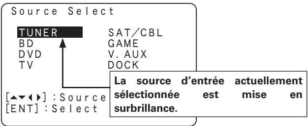 DENON AVR 1611 - Utilisation du menu "Source Select" - 1