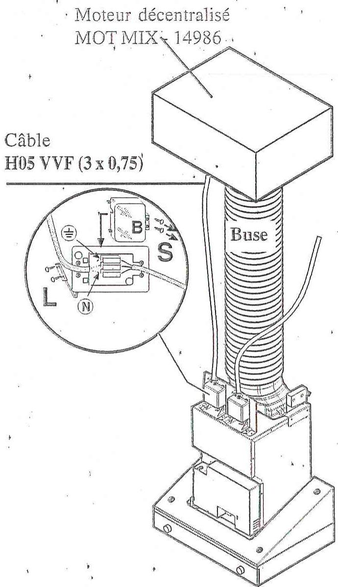 SCHOLTES HX 6 WH - Raccordement de la buse d'évacuation au moteur décentralisé - 1
