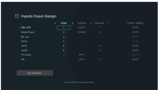 MARANTZ NC - Input Assign - 1