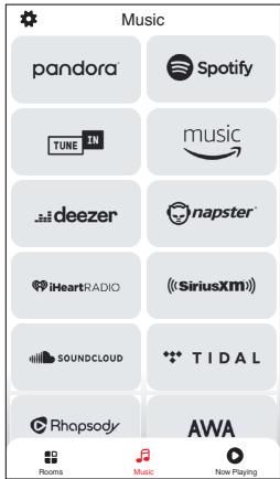 MARANTZ NC - Tap the "Music" tab and select a music source. - 2