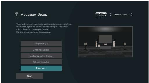 MARANTZ NC - Retrieving Audyssey® Setup settings - 1
