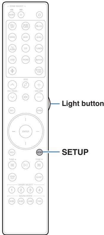MARANTZ NC - Setting the back light of the remote control unit - 1