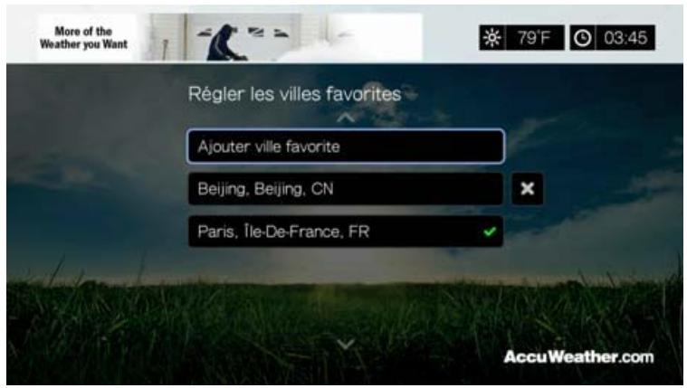 WESTERN DIGITAL PASMM WD TV - Régler/ajouter une ville favorite - 3