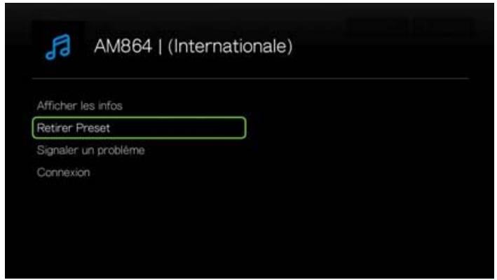 WESTERN DIGITAL PASMM WD TV - Suppression d'une station de votre liste de stations préréglées - 1