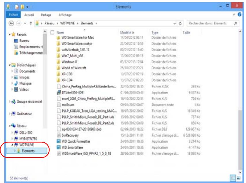 WESTERN DIGITAL PASMM WD TV - Déplacement de fichiers entre le lecteur multimédia et un ordinateur Windows - 3