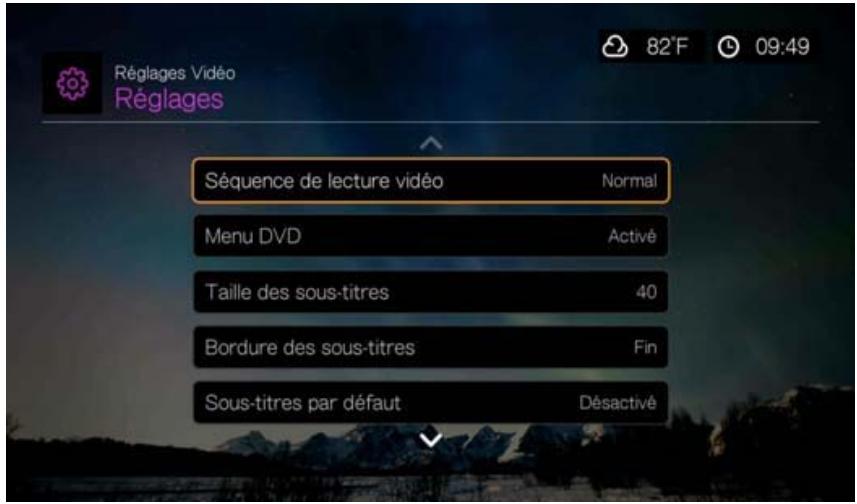 WESTERN DIGITAL PASMM WD TV - Réglages de la lecture video - 1