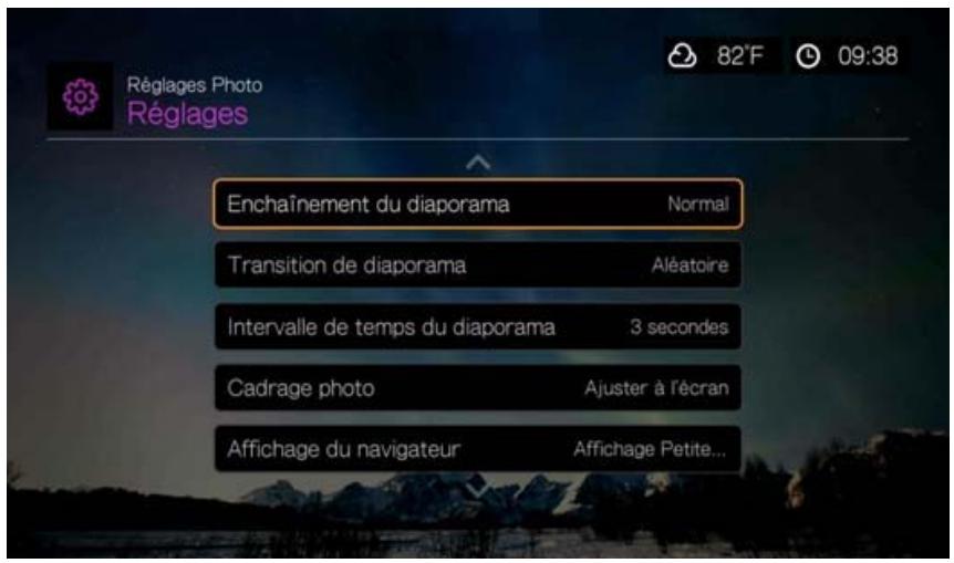 WESTERN DIGITAL PASMM WD TV - Réglages de la lecture des photos - 1