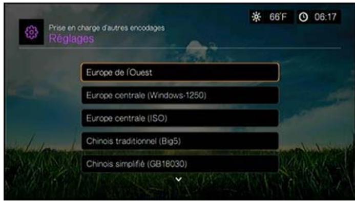 WESTERN DIGITAL PASMM WD TV - Pour définit le paramètre de codage supplémentaire du lecteur multimédia : - 1