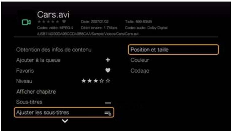 WESTERN DIGITAL PASMM WD TV - Ajuster les sous-titres - 3