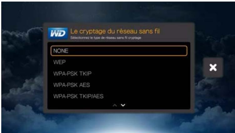 WESTERN DIGITAL PASMM WD TV - Recherche automatique ou saisie manuelle du nom de réseau sans fil - 3