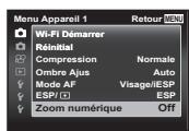 OLYMPUS TG-4 - Utilisez (molette principale) pour selectionner le sousmenu 1 souhaité puis appuyez sur la touche (公) - 1
