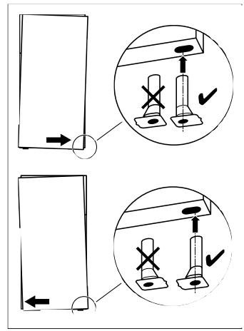 ZANUSSI ZPL 9234 A - Alignment de la porte de l'appareil (si nécessaire) - 1