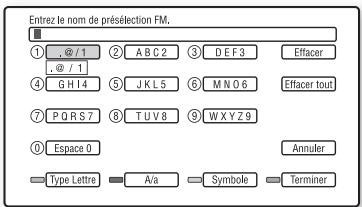 SONY BDV-Z7 - Pour saisir des caractères - 1