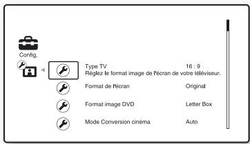 SONY BDV-Z7 - Appuyez sur / pour sélectionnier l'icone de la catégorie de réglages, puis appuyez sur . - 1