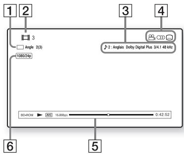 SONY BDV-Z7 - Appuyez sur DISPLAY en cours de lecture. - 1