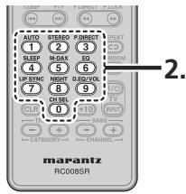 MARANTZ SR5004/N1B - PROGRAMMATION AVEC LE CODE À 4 CHIFFRES - 2