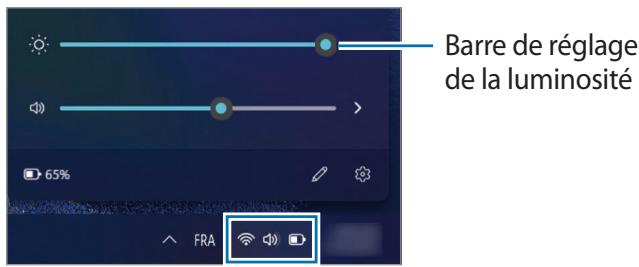 SAMSUNG GalaxyBook2Pro - Contrôler la luminosité à l'aide de la barre des tâches - 1