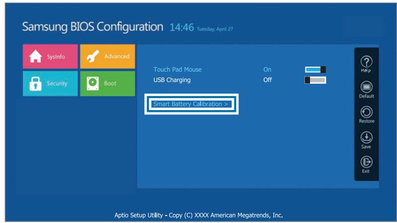 SAMSUNG GalaxyBook2Pro - Sélectionnez Advanced  Smart Battery Calibration. - 1