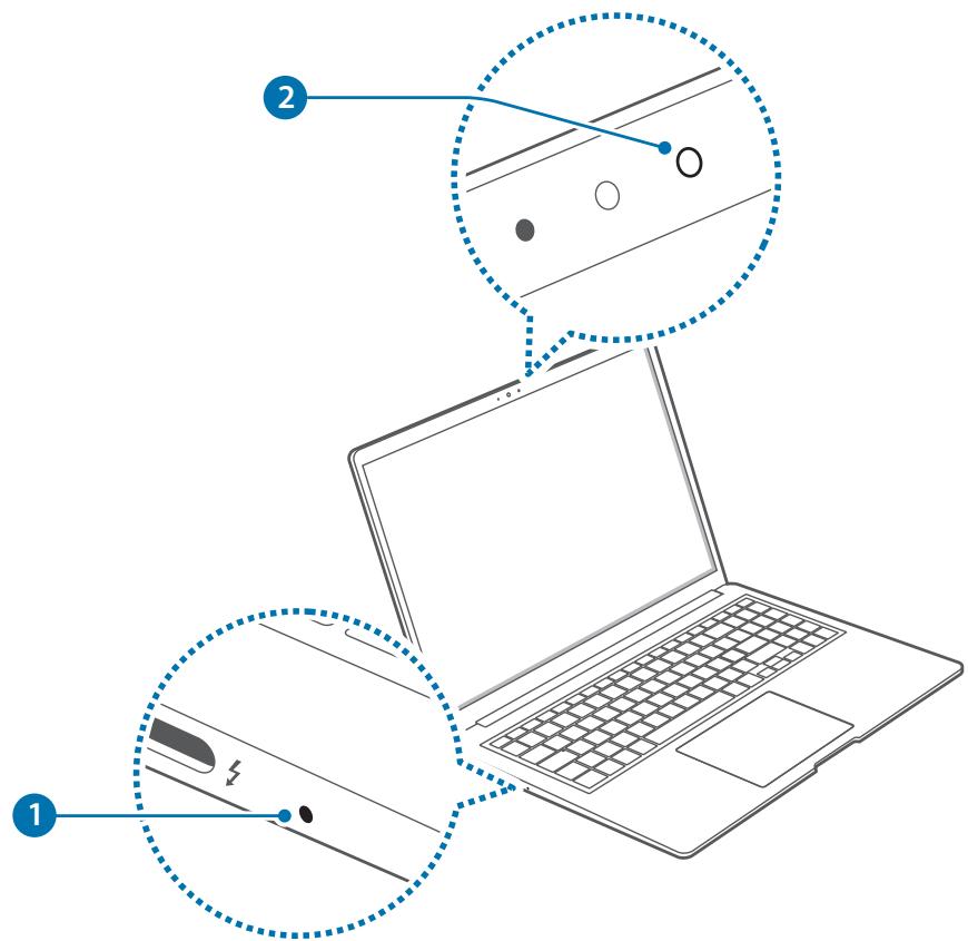 SAMSUNG GalaxyBook2Pro - Témoin d'etat de fonctionnement et capteur de luminosité ambiente - 1