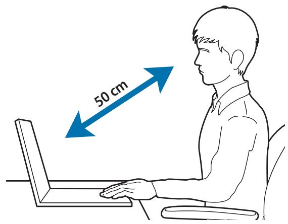 SAMSUNG GalaxyBook2Pro - Position oculaire et luminosité de l'écran - 1