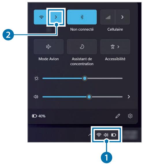 SAMSUNG GalaxyBook2Pro - Étabrir une connexion au réseau Wi-Fi - 1