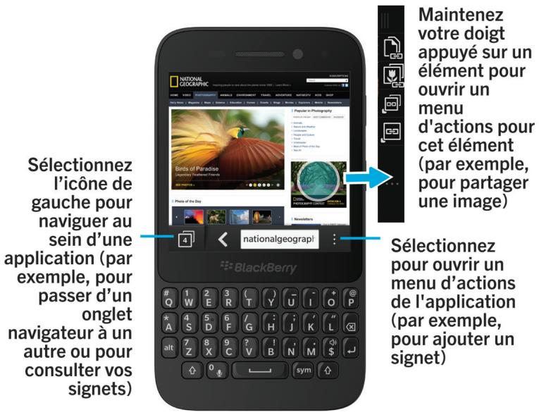 BLACKBERRY Q5 - Comment acceder au menu? - 1