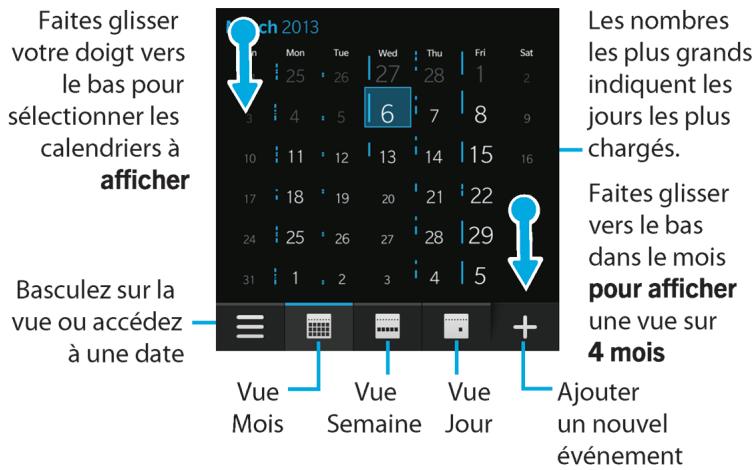 BLACKBERRY Q5 - Aperçu de l'application Calendrier - 1