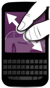 BLACKBERRY Q5 - Effectuer un zoom avant ou arrêté à partir de l'écran - 1