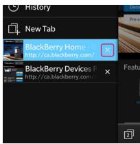 BLACKBERRY Q5 - Fermer un onglet - 1