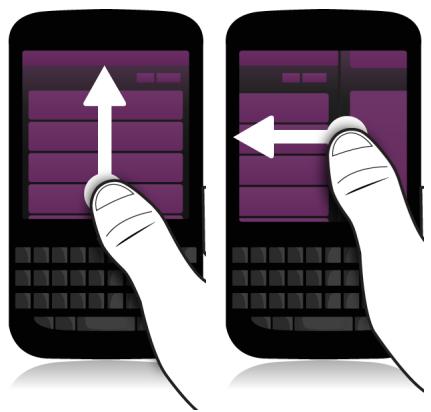 BLACKBERRY Q5 - Faire défilier l'écran et passer d'un élément à un autre - 1