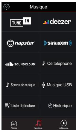 MARANTZ R8015 - Appuyez sur l'onglet "Musique" pour selectionner une source musicale. - 2
