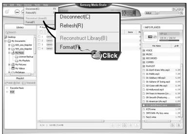 SAMSUNG YP-U1Z - I Formater le lecteur - 1