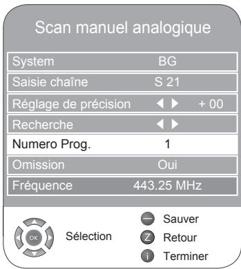 GRUNDIG 40VLE8040C - Recherche des chaînes de télévision analogiques en entrant les numérios de chaine - 1