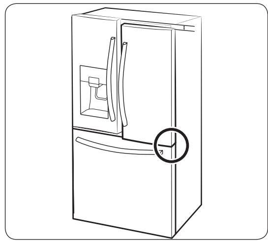 SAMSUNG RF23R62E3S9 - Pour ajuster la hauteur d'une porte : - 1