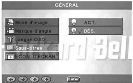 PACKARD BELL DVD DIVX450 - Sous-titres - 1