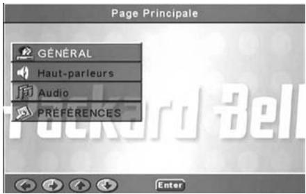 PACKARD BELL DVD DIVX450 - Menu de configuration du lecteur de DVD - 1