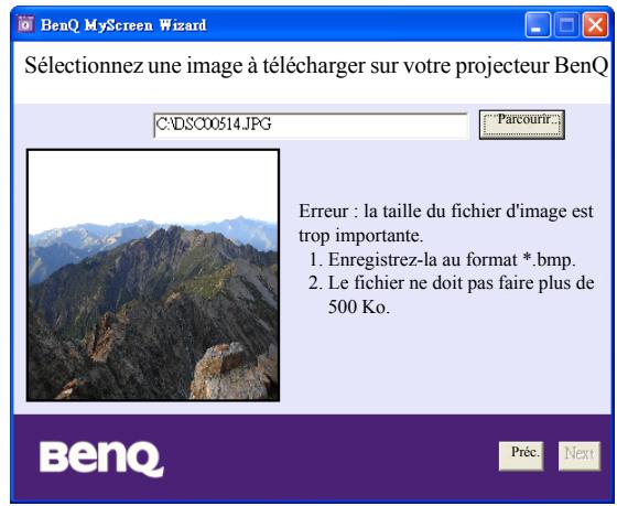 BENQ MP611 - Creation de votre propre écran de démarriage - Fonction MyScreen - 9