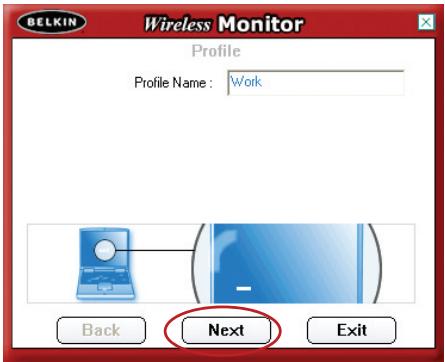 BELKIN F5D7050 - Création de nouveau profil - 1
