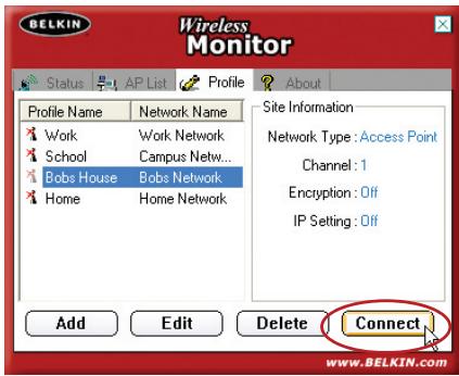 BELKIN F5D7050 - Création de nouveau profil - 8